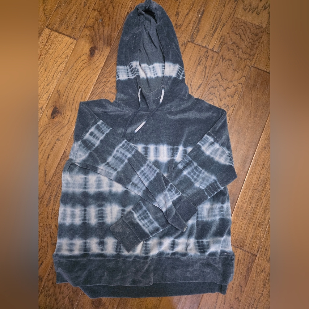 American Eagle Charcoal and White Tie-Dye Hoodie Womens sz Large
